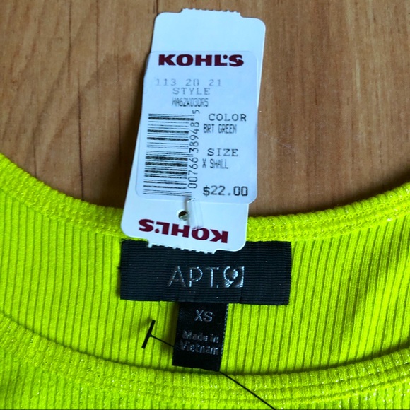 NEW APT9 Basic Shimmer Tank Tanktop Shirt Yellowish Green XS Women’s - Picture 4 of 14